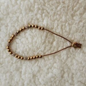 Michael Kors Brilliance Gold Stainless Steel Adjustable Beaded Slider Bracelet